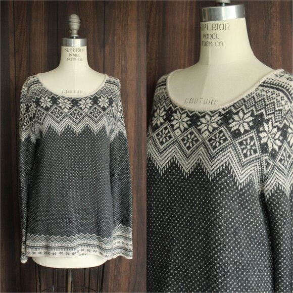 L.o.g.g. H&M Womens Sweater, Size Small, Gray and White Nordic Style, Lightweigh - Picture 1 of 12